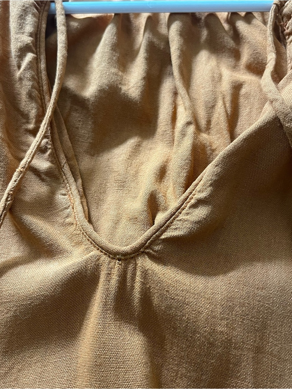 Zara Linen Blend Rust Orange V-Neck Maxi Dress Size XS - Picture 4 of 6